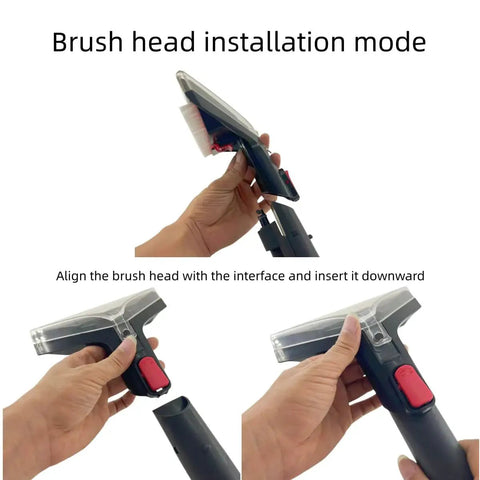 Front view of FH14050 brush head replacement for Hoover CleanSlate; clear guard and red latch