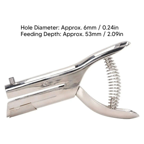 Heavy Duty Hand Held Hole Punch Built Tough With All Metal Construction, 20 Sheet Capacity, 6mm Hole Diameter, 53mm Punch Depth