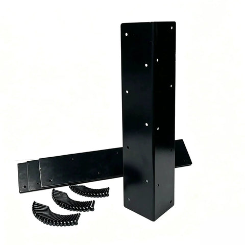 4-Piece 17-Inch Garden Raised Bed Corner Brackets With Screws For 20-24 Inch Lumber Black Powder Coated Steel 2mm Thick