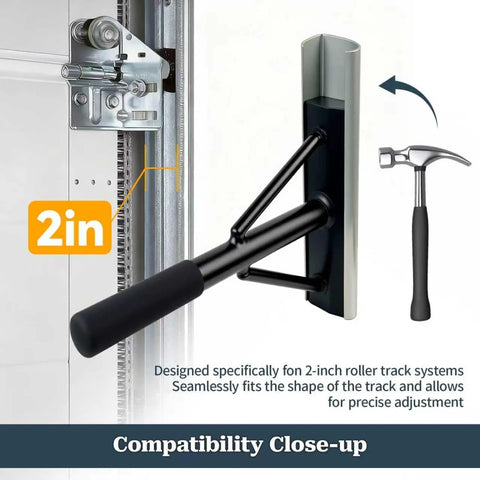 Two Point Five Kilogram Alloy Steel Anvil For Garage Door Track Repair And Straightening For Standard Two Inch Vertical Roller Tracks Pro Grade Maintenance Kit For Quick Fixes And Beefy Heavy Duty Performance close-up on 2-inch track compatibility
