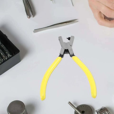Heavy Duty One Hole Puncher Plier For DIY And Office Use 2mm Metal Paper Punch Tool on desk with tools