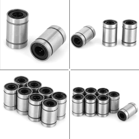CNC Linear Ball Bearings Set 8 Pieces For 6mm Shafts LM6UU Model showcasing steel precision linear bearings for DIY CNC projects.