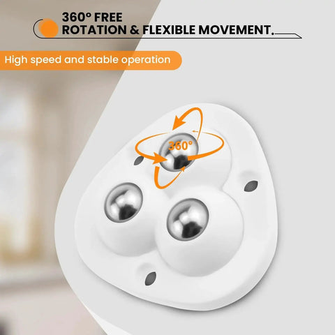 Mini Self Adhesive Caster Wheels 360 Degree Swivel Ball Transfer Rollers for Small Appliances, showing close-up of wheels.