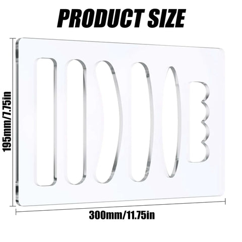 Pro Grade Acrylic Router Templates Set 6 In 1 For Precise Handles with dimensions 300mm x 195mm shown against white background