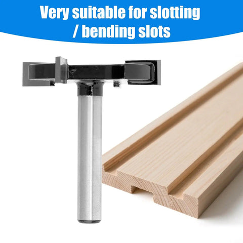 Workhorse Spoilboard Surfacing Router Bit With 1/4 Inch Shank, 1-1/2 Inch Cutting Diameter on wood surface with text.