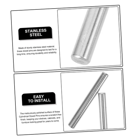 Close-up view of stainless steel rod fasteners from 100 Piece Stainless Steel Positioning Pins Set For Quick Precise Component Alignment In Machinery And Electronics Plug And Play Ready Solid Rod Fasteners With Burr Free Smooth Finish For Reliable Fixtures And Easy Setups.