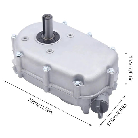 Beefy Heavy Duty 2 To 1 Gear Reduction Box With Internal Wet Clutch for Honda GX270, showcasing input and output shaft dimensions.