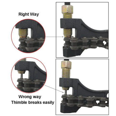 Heavy Duty Chain Breaker Riveting Tool For Motorcycle ATV Dirt Bike Scooter Bicycle Chains 420 428 520 525 528 530 usage guide