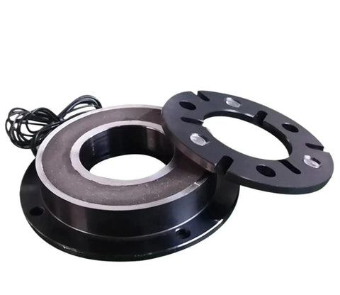 Electromagnetic brake clutch DZD5-20B, single-disc, DC24V, black mounting flange with coil wires