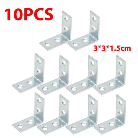 10 Pcs 4 Hole 90 Degree Corner Braces L Shaped Steel Brackets For Shelves Chairs Drawers And Cabinets Heavy Duty Right Angle Brackets