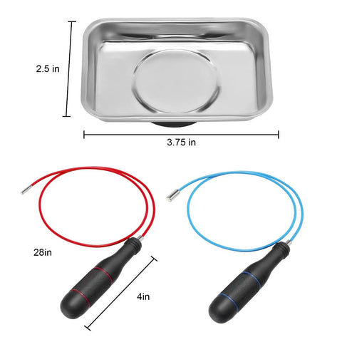 Flexible Magnetic Pickup Tool Set For Tight Spots 28 Inch Bendable Shaft With 4mm And 7mm Magnetic Heads Includes Mini Tray