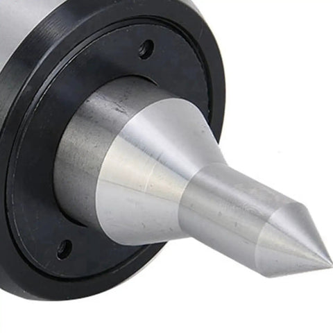 Close-up of 60 Degree CNC Live Center for Lathe Tailstock, carbon steel, high accuracy, 0.000197 inch precision, heavy-duty use.