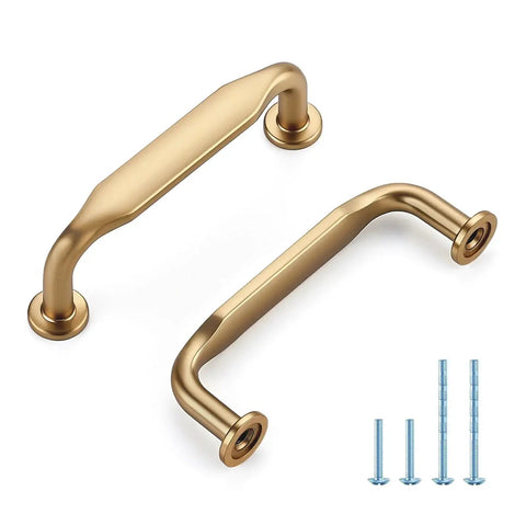 10 Pack 3 Inch Champagne Bronze Cabinet Handles for kitchen bathroom dresser and closet cabinets with screws shown