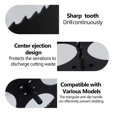 9.5 Inch Bi Metal Hole Saw Kit With Drill Bit And Hex Wrench For Wood Plastic Drywall Rannb Durable Heavy Duty Tool features