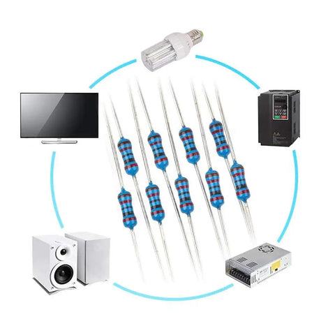 2600-piece resistor kit with blue carbon-film resistors, 1/4W, 1Ω–3MΩ, 130 values