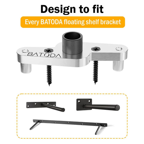 Image showing Heavy Duty Dowel Jig Kit For Floating Shelf Brackets With One Half Inch Drill Bit Included in aluminum construction