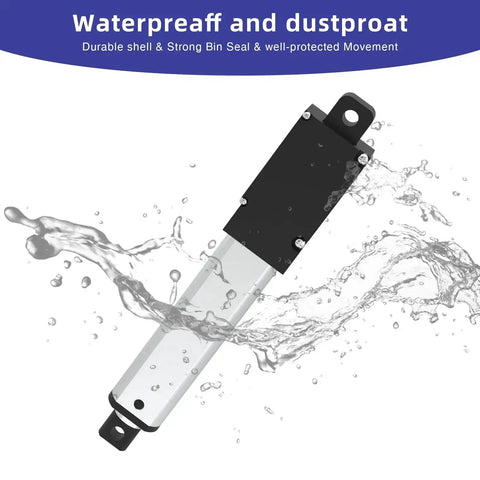 4 Inch Beefy 120N 12V Electric Linear Actuator With 100mm Stroke, 5 To 8 Inch Extended Reach showing water and dust protection feature