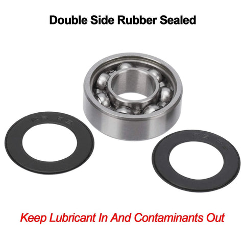 608RS double rubber-sealed ball bearing with black seals, 8x22x7 mm, for skateboards/inline skates