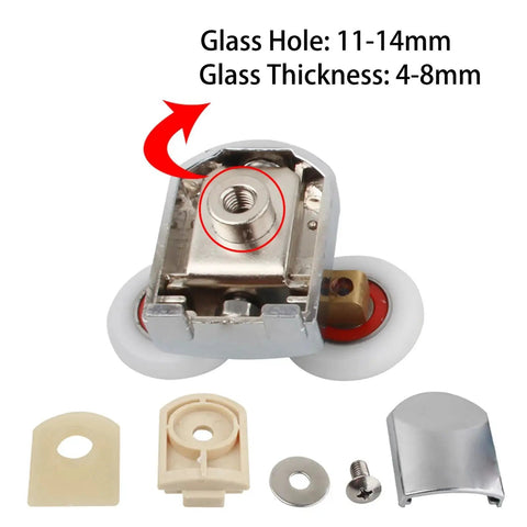 4 Pack 25mm Shower Door Rollers For Curved Glass Doors 4 To 8mm Replacement Runners Wheels Durable Top And Bottom Rollers
