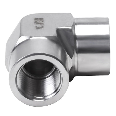 DERPIPE 90-degree street elbow, stainless steel 304, 3/8 in NPT female to 3/8 in NPT female, forged barstock, 2-pack