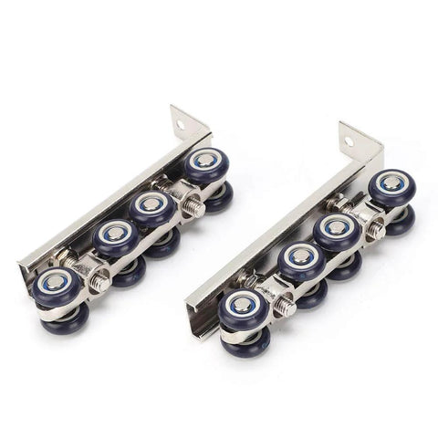 Beefy Eight Wheel Door Track Pulley System Heavy Duty Sliding Door Hardware With Zinc Alloy And Cold Rolled Steel