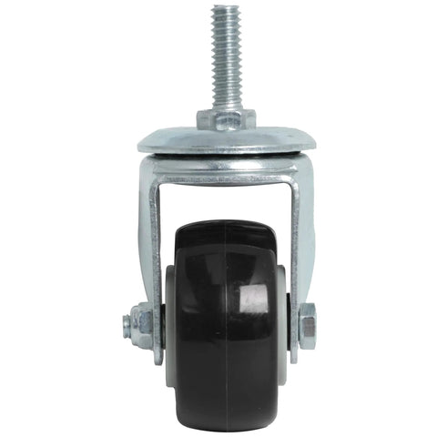 Front view of 2 Inch Heavy Duty Stem Caster Wheels Set Of 4 With One Quarter Inch Twenty Threaded Swivel Casters, 600 Lb Total Static Load