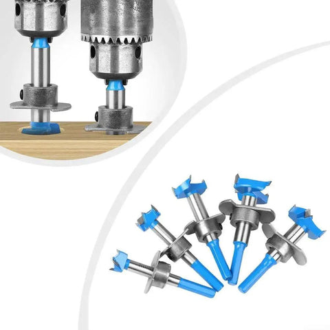 Carbide Hinge Boring Bit Set For Accurate Drilling In Laminate Plywood Hardwoods And Softwoods With Multi Drill Compatibility