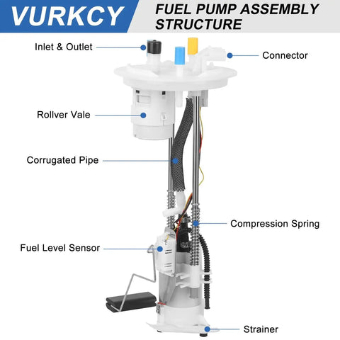 Front view of Electric Fuel Pump Module With Sending Unit For Ford F150 2004 2005 2006 2007 2008 V6 4.2L V8 4.6L 5.4L OE Replacement E2434M
