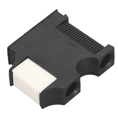 Boat fender hanger clip, quick-connect, black plastic with white ribbed insert, for 1in rail cleats