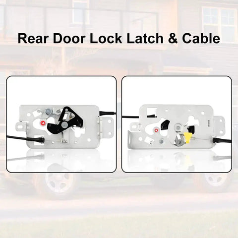 Ford F150 Left Side Door Rear Lock Latch Actuator Cable Assembly Set Upper And Lower For 2004 2008 Extended Cab shown in detail