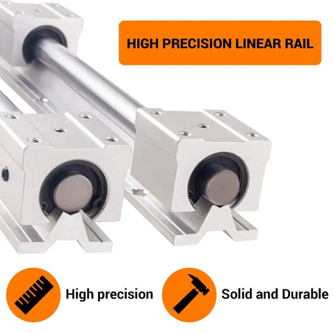 Beefed Up Linear Rail Kit SBR20 1000mm with Two Rails and Four Carriages SBR20UU Blocks, Screws, and Wrench for CNC Machines