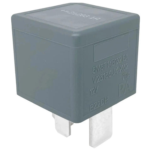 2-Pack 70A 12V DC Relay for Heavy Duty Cooling Fans and Electrical Systems, 4-Pin SPST Replacement, close-up view