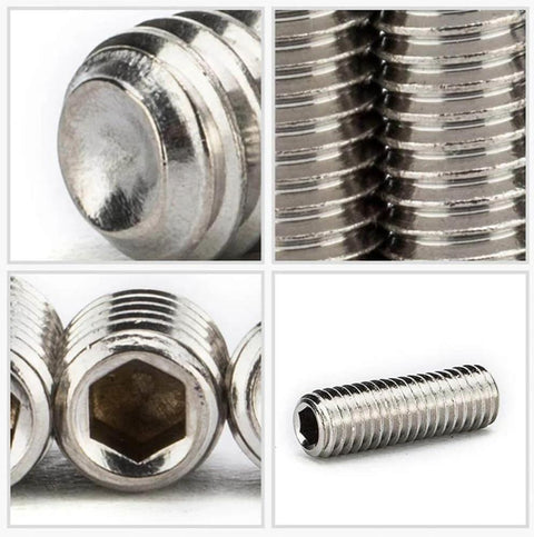 480 Piece SAE Internal Hex Drive Cup Point Screws Assortment Kit With 24 Sizes In 304 Stainless Steel Hex Allen Head Socket Set Grub Screws Bolts For Auto Shop Marine And DIY Projects