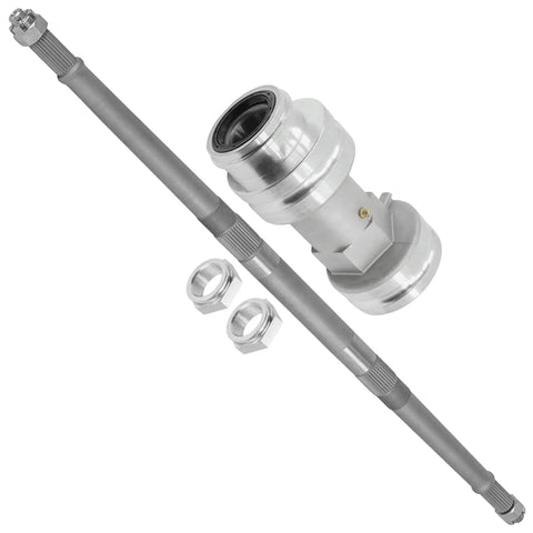Rear Axle Shaft Bearing Housing Carrier Hub for Polaris ATV Replacement with nuts and carrier hub visible