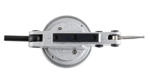Side view of Horizontal Test Indicator With 1.5 Inch Dial 0.060 Inch Range 0.0005 Inch Resolution Jeweled Movement showing metal structure.