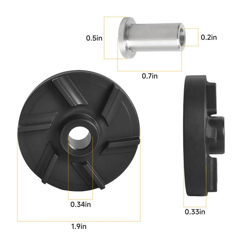 Downtime Fighting Standard Magnetic Impeller And Bearing Sleeve Maintenance Kit For Beverage Dispensers 3587 Impeller 3220 Sleeve