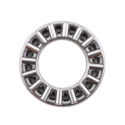 Thrust needle roller bearing ring, steel with cylindrical rollers; 1/2 in bore, 15/16 in OD, 5/64 in width.