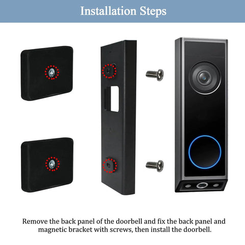 Installation steps for Magnetic Doorbell Camera Mount For Video Doorbell E340 No Drill Installation Premium Magnet Bracket.