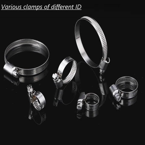 Pro Grade Heavy Duty High Pressure Hose Clamps 15 Pack 5/9 To 1-1/10 Inch Adjustable Worm Gear Drive 304 Stainless Steel Band