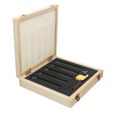 Five Sets Of Three Eighths Inch Carbide Lathe Tool Bits Kit For Metal Turning, Indexable Lathe Cutting Tools With AL AR BL BR And E Inserts