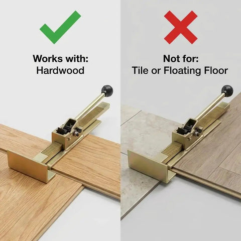 Hardwood Flooring Jack And Positioning Tool With Ratchet For Straight Install on wood planks, not for tile or floating floor.