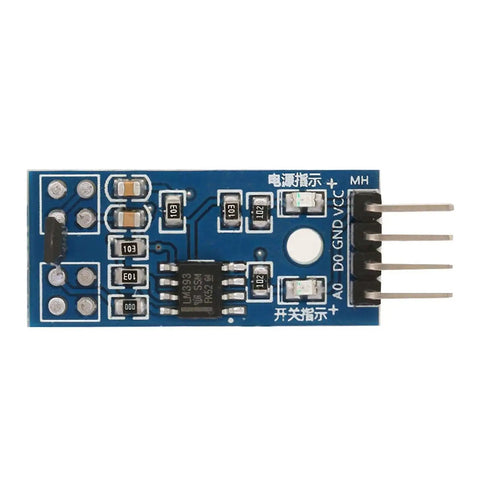 Five Pack Hall Effect Sensor Switch Modules, Linear Magnetic Sensor 3.3V with TTL Digital Output and Analog Output, front view