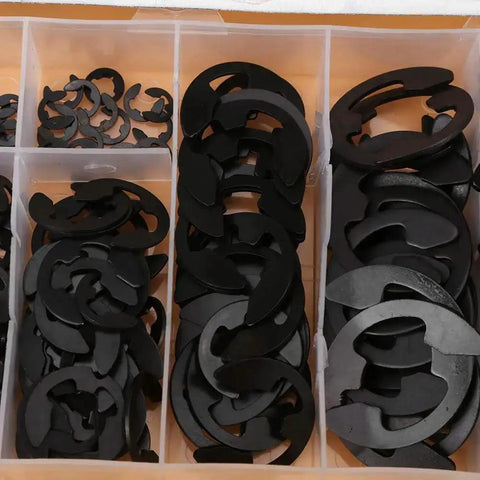 300 Piece Circlip Assortment Set With External 304 Stainless Steel Retaining Clips For Axles And Shafts Nine Sizes For Replacement Projects