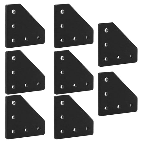 Set of 8 black corner plates from Aluminum Extrusion Connector Plate Set For 2020 Series Aluminum Profile.