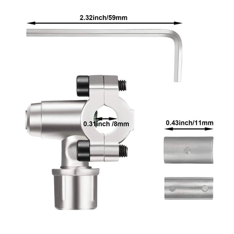 Chinco BPV-31 piercing valve kit for refrigerator taps; stainless valve body with L-shaped Allen wrench and adapters