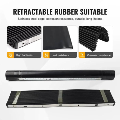 CNC Milling Machine Dust Cover Rubber Guard For Bridgeport Mills Front And Back Accordion Bellows Flexible Covers Black 2 Pack