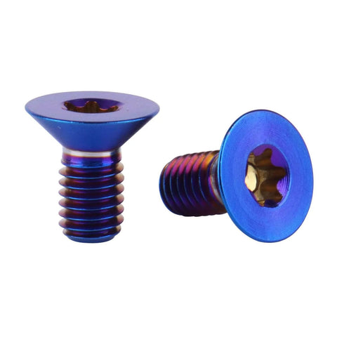 Beefy Titanium Torx Bolts M5x10mm Countersunk Flat Head Fully Threaded Burnt Blue Finish Pack Of 10 Grade 5 Ti 6Al 4V Alloy
