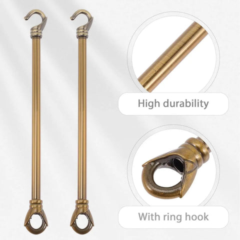 Chandelier Load Bearing Downrod With Hooks, 9.45 Inch Ceiling Light Support Tube, Replacement Hanging Rod For Pendant Lamps