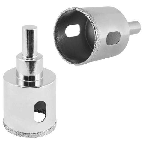 Xtreme Diamond Hole Saw Pro Grade Kit For Wet Drilling With Water Delivery System One And Three Eighths Inch Hole Size For Glass Stone Marble Granite Porcelain Tile And Concrete By QEP Includes Water Reservoir Drill Guide And Adhesive Pads two-piece set