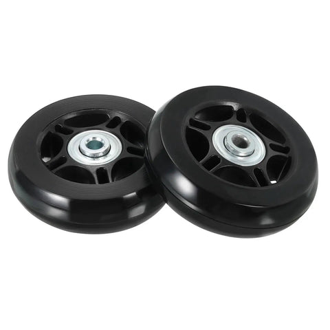 70x19mm Luggage Replacement Wheels Set Of 2 In PU Swivel Caster For Trolley Suitcase Repair Kit, black wheels with bearings